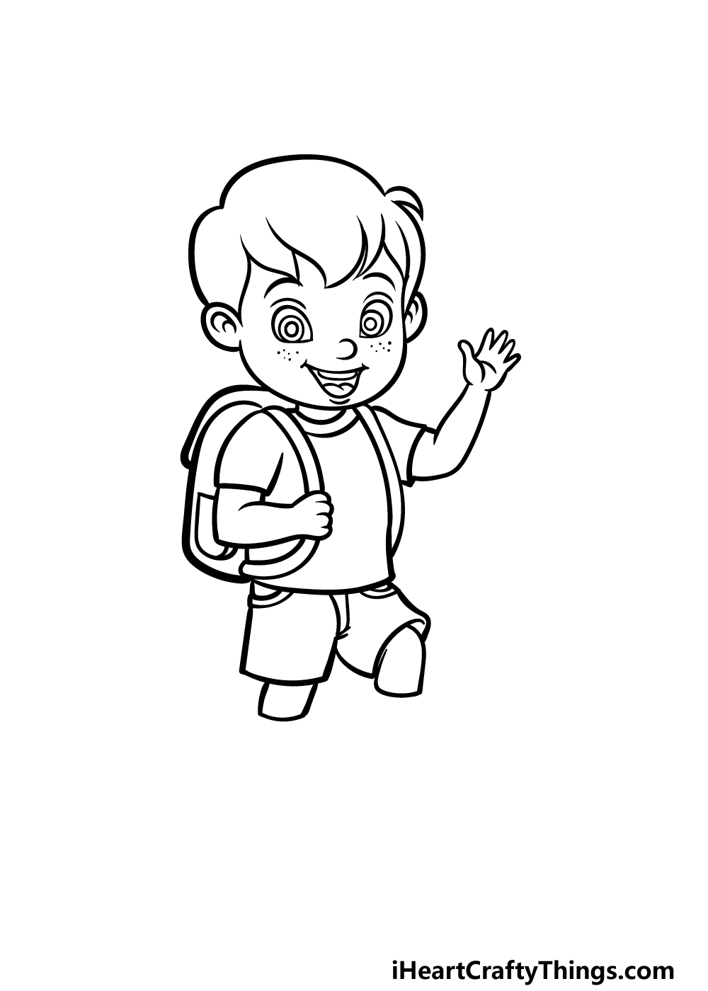 how to draw a Little Boy step 4