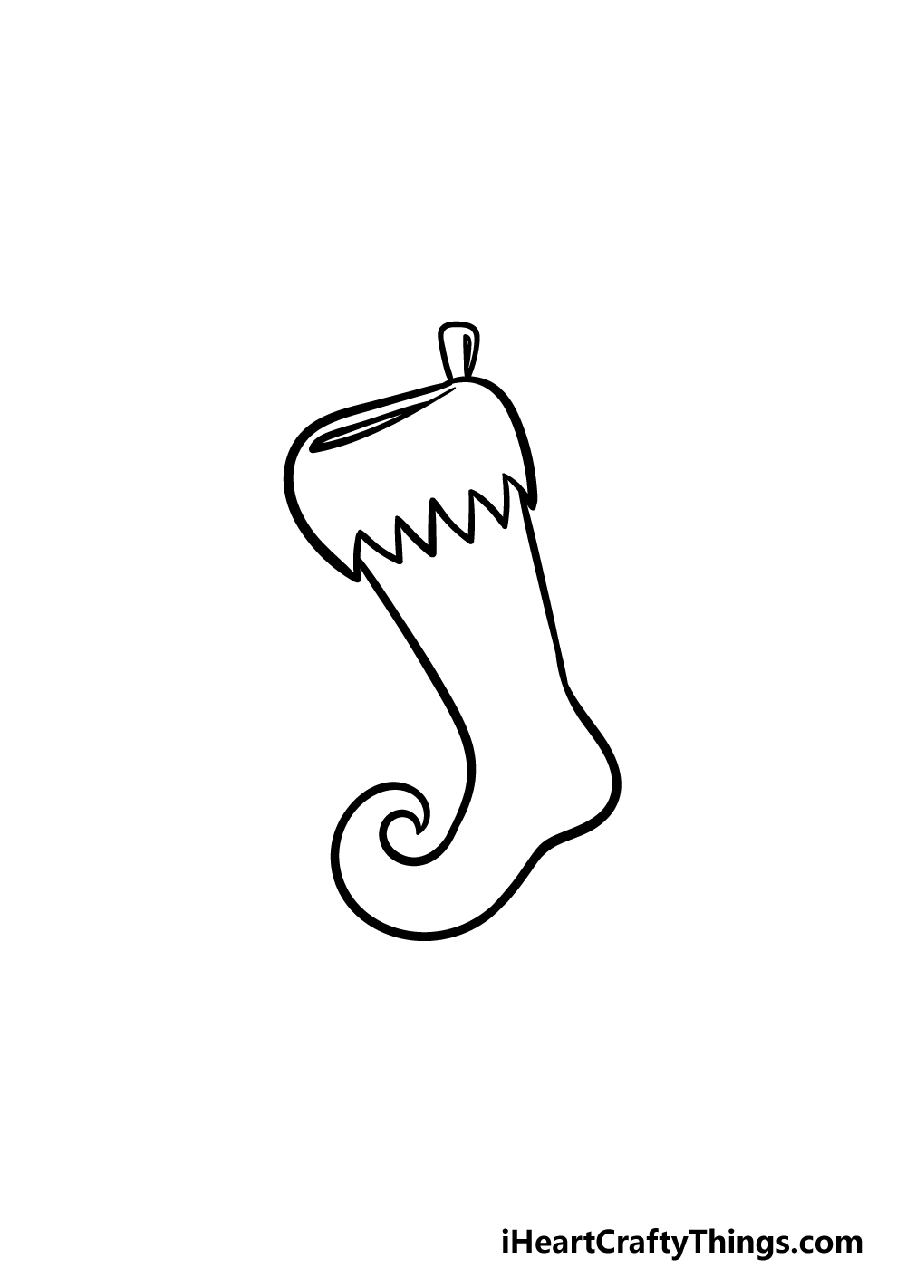 how to draw a Stocking step 4