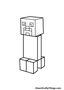 Creeper Drawing - How To Draw A Creeper Step By Step