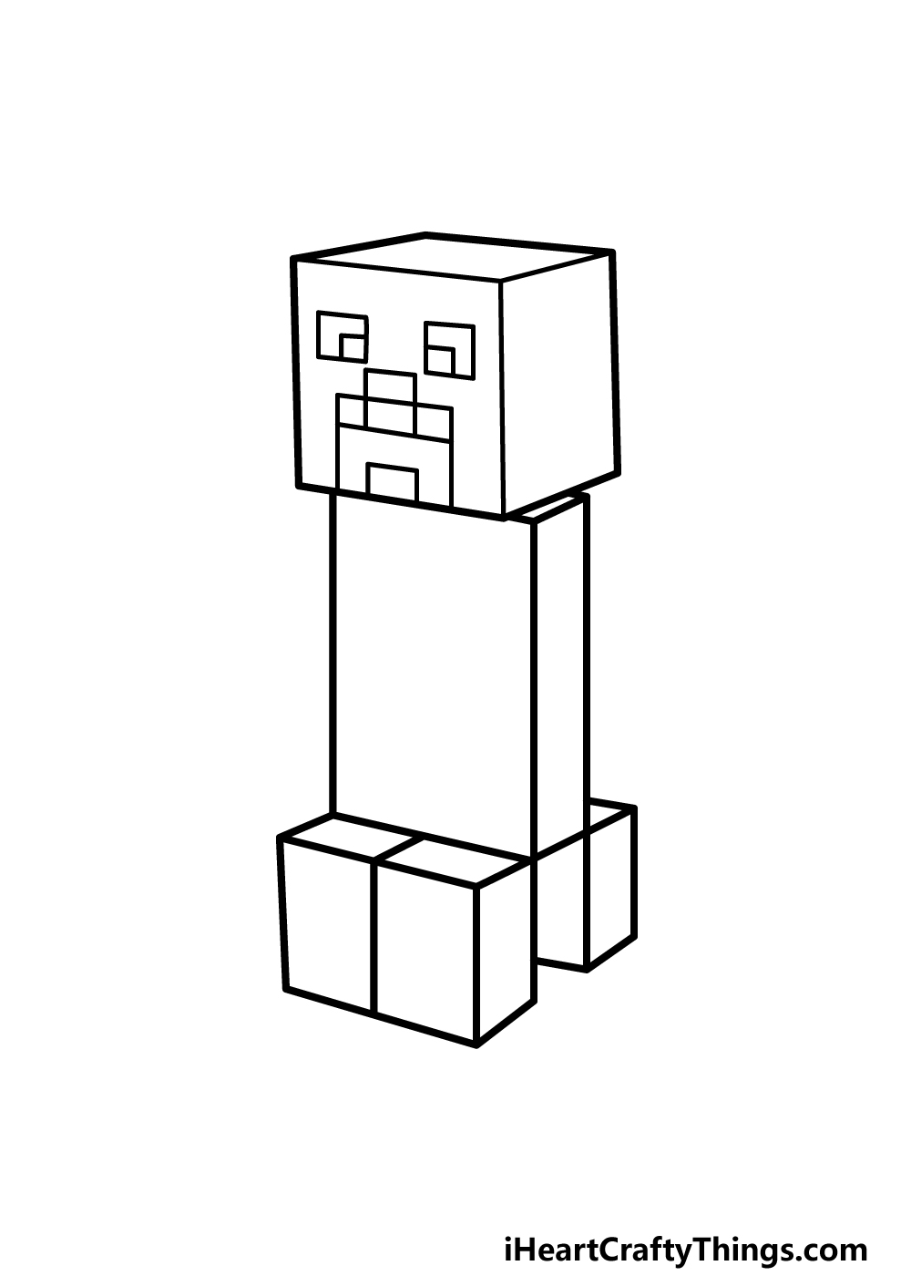 how to draw a creeper step 4
