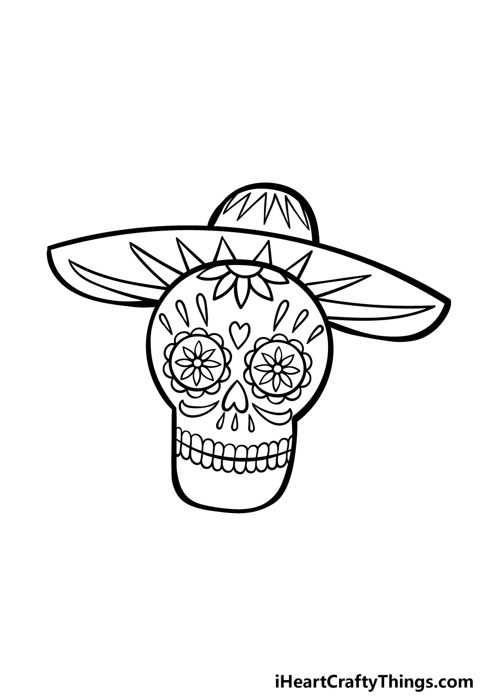 how to draw Day Of The Dead step 4