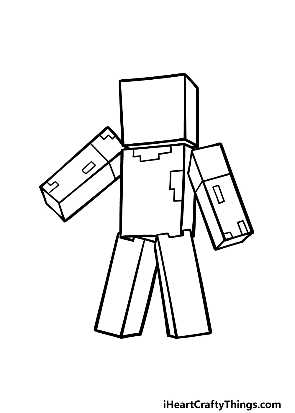 how to draw Steve from Minecraft step 4