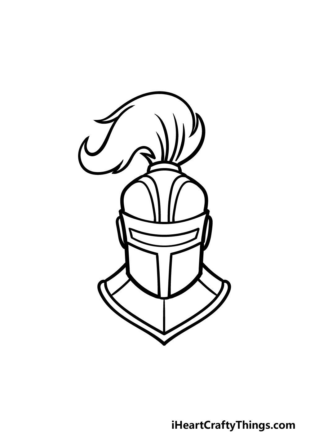 how to draw a Knight’s Helmet step 4