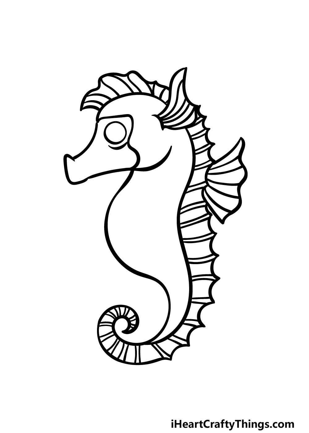 how to draw a Seahorse step 4