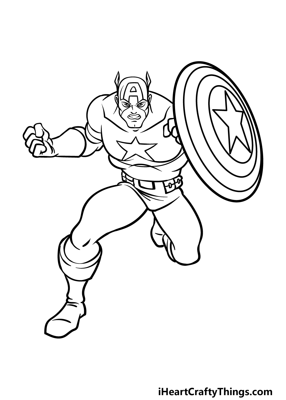 how to draw Captain America step 4
