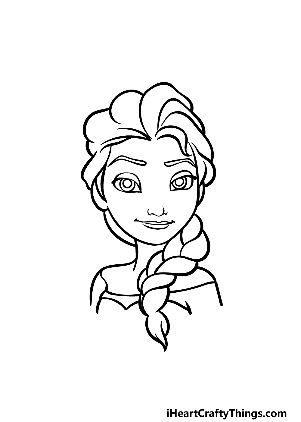 how to draw Elsa step 4