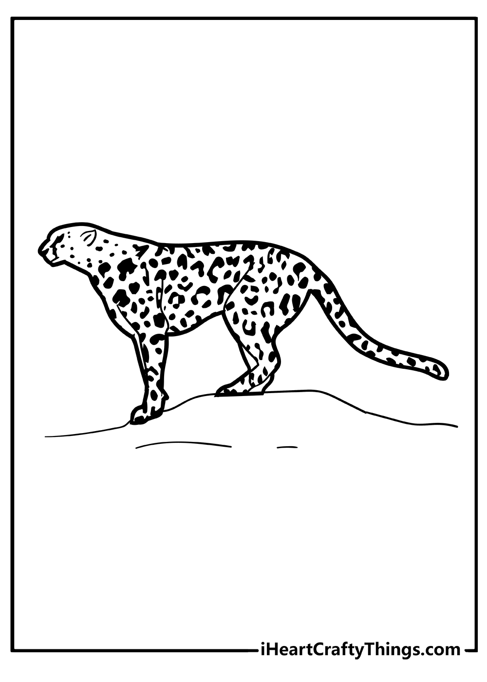 simple Cheetah Coloring Pages for kids free printable