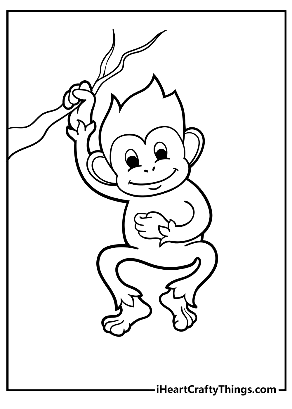Monkey Coloring Pages for preschoolers free printable