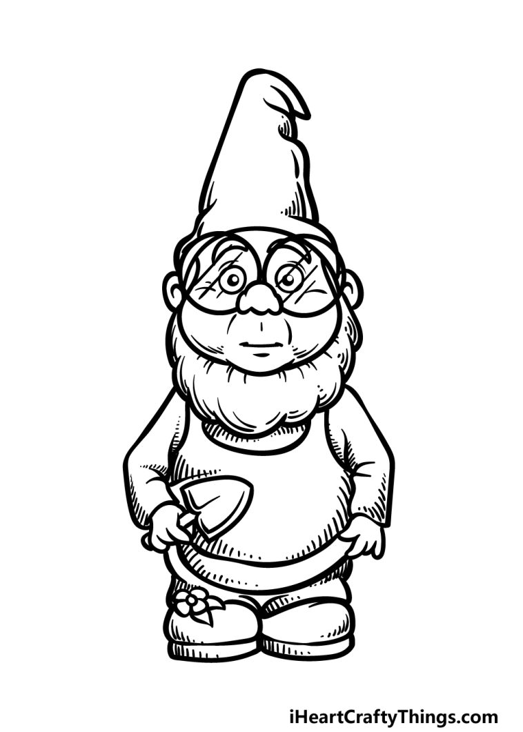 Gnome Drawing How To Draw A Gnome Step By Step