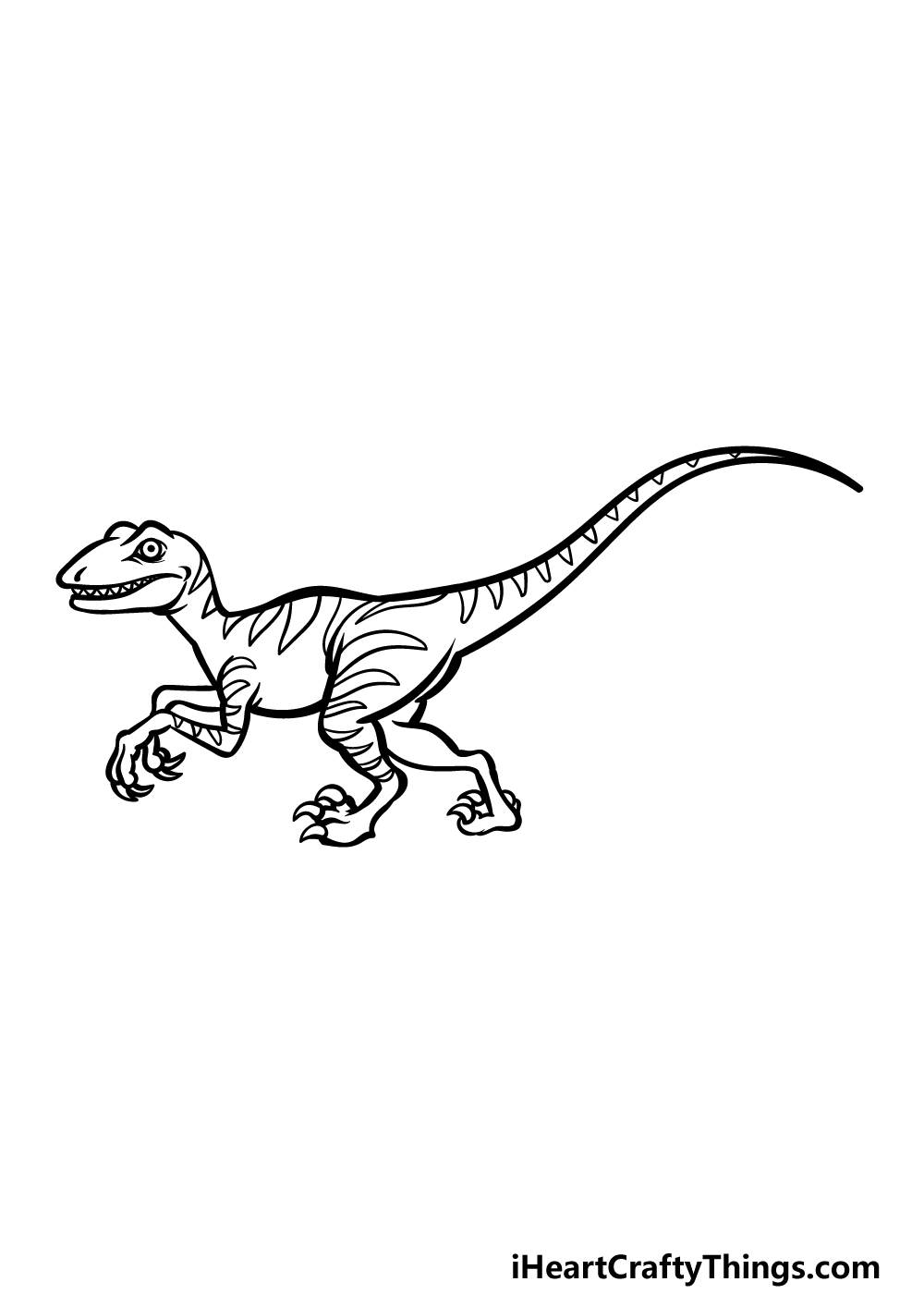 How To Draw A Velociraptor Dinosaur Printable Step By Step 680x680