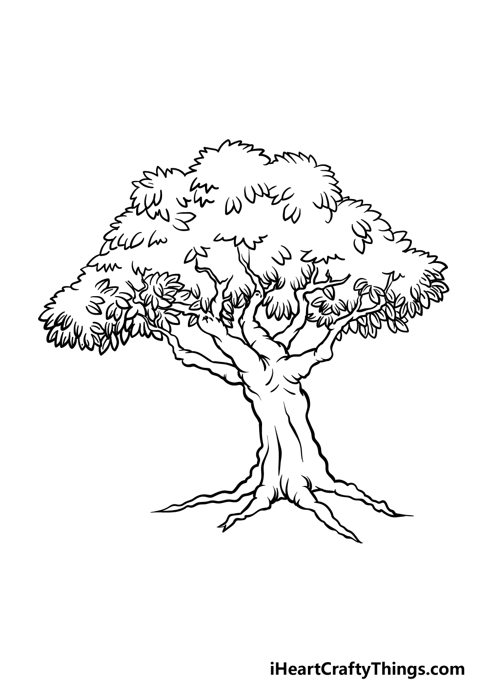 Cartoon Tree Drawing - How To Draw A Cartoon Tree Step By Step