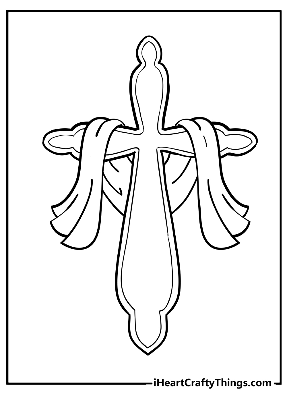 coloring pages of crosses and roses