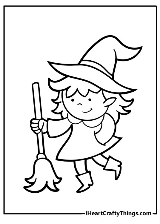 Witch Coloring Pages (100% Free Printables)