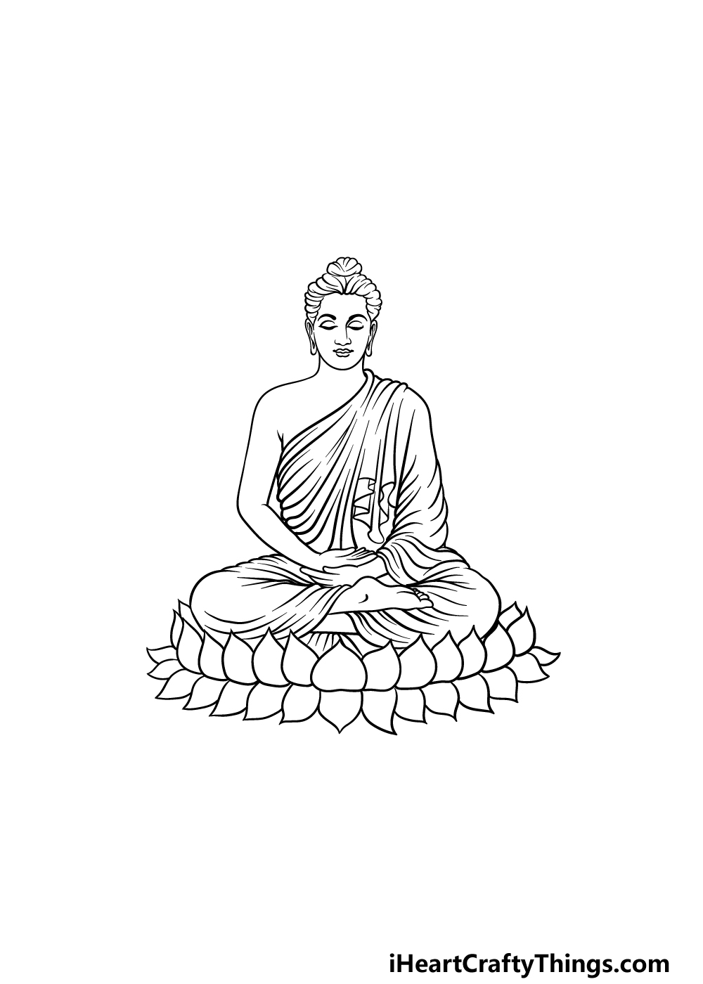 how to draw Buddha step 5