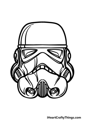 Stormtrooper Helmet Drawing - How To Draw A Stormtrooper Helmet Step By ...