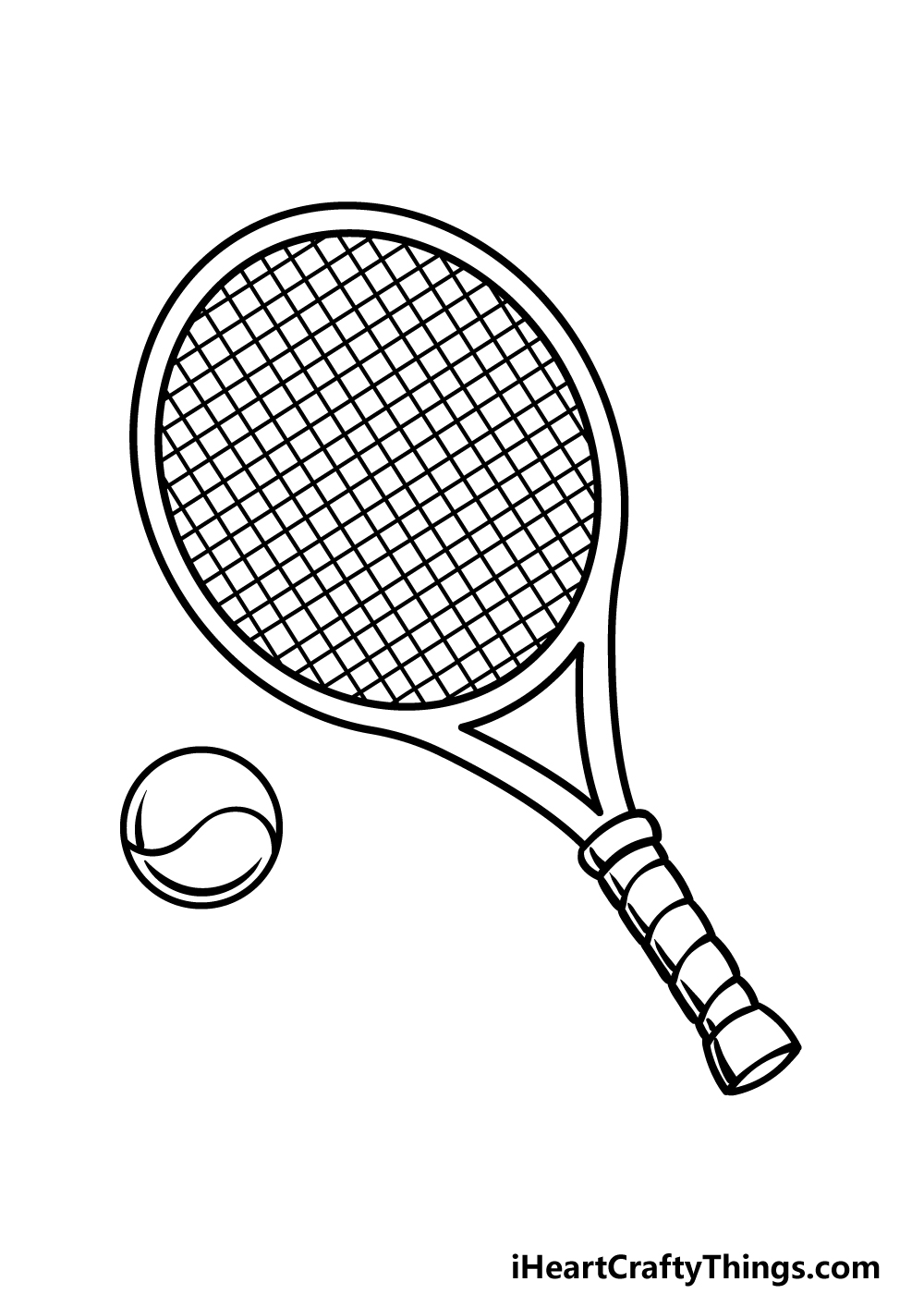how to draw a Tennis Racket step 5