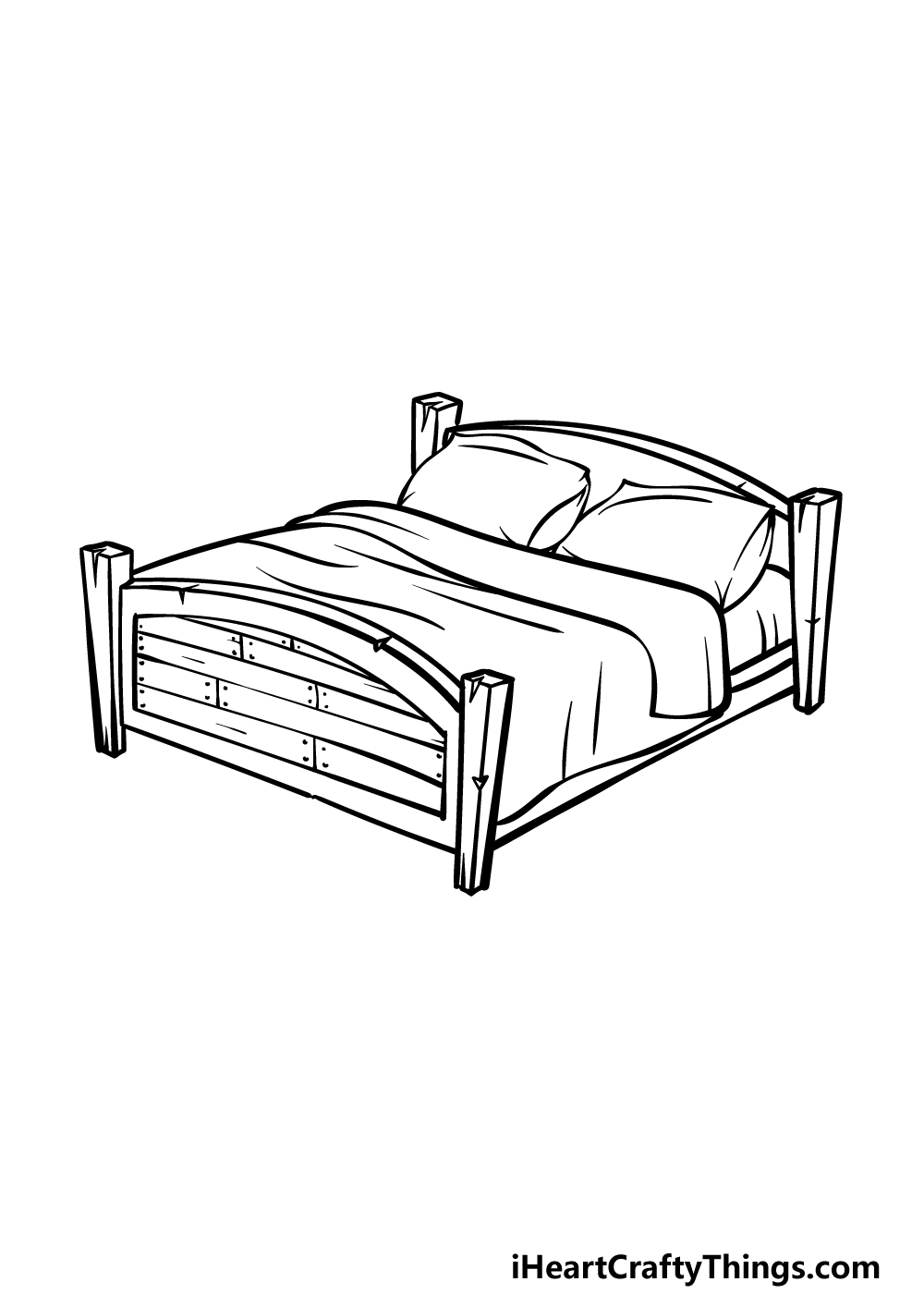 how to draw a bed step 5