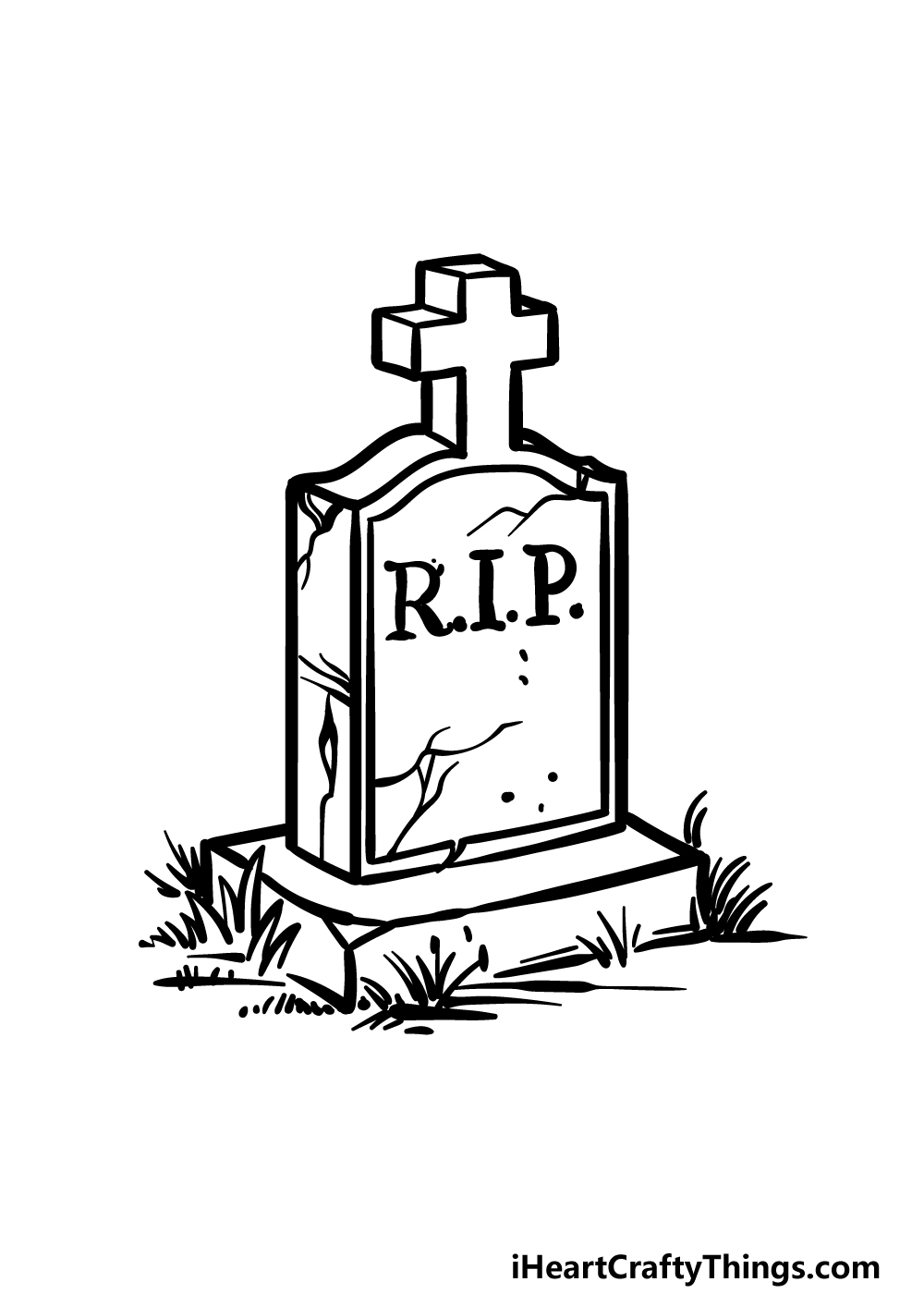 how to draw a grave step 5