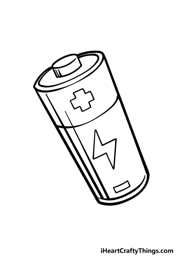 Battery Drawing How To Draw A Battery Step By Step