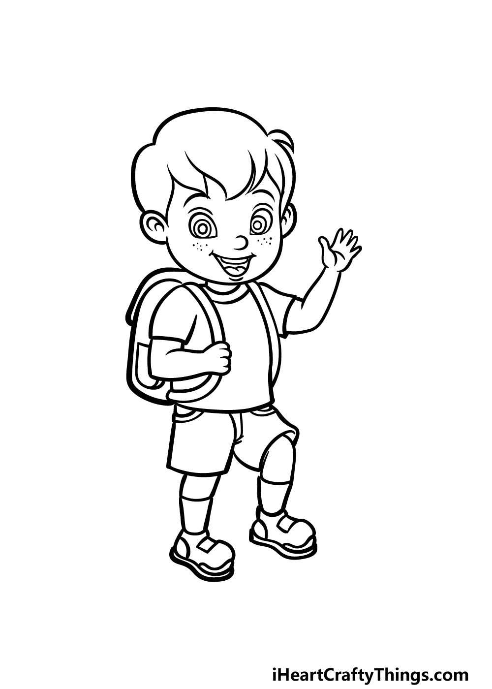how to draw a Little Boy step 5