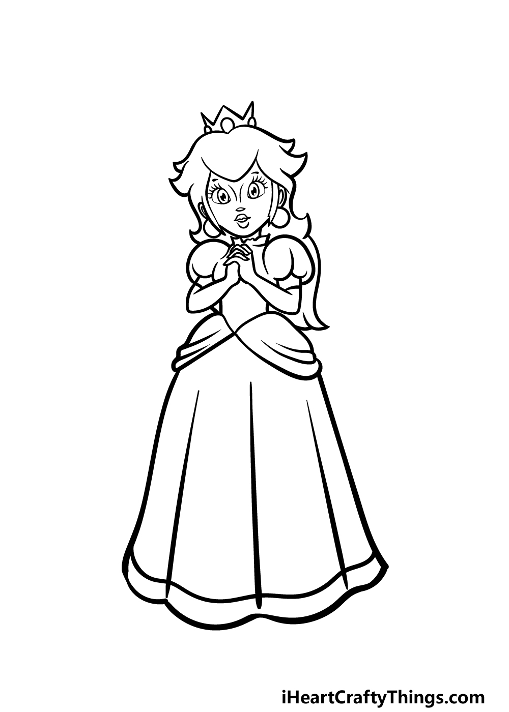 how to draw Princess Peach step 5