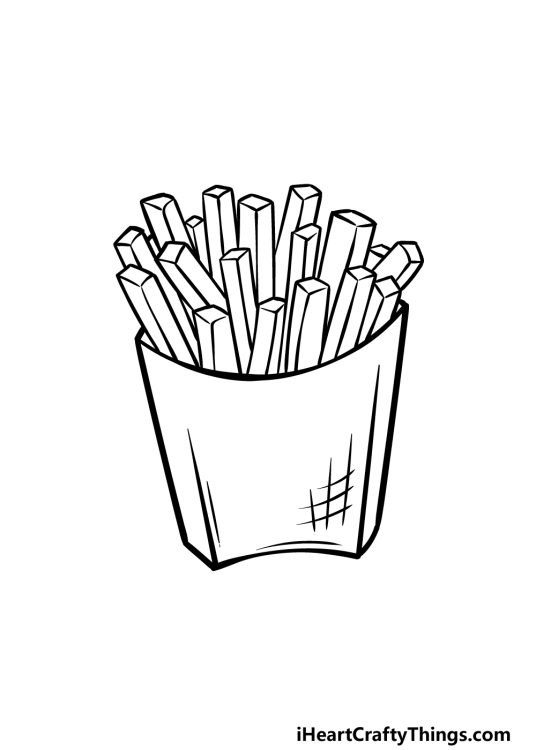 French Fries Drawing - How To Draw French Fries Step By Step