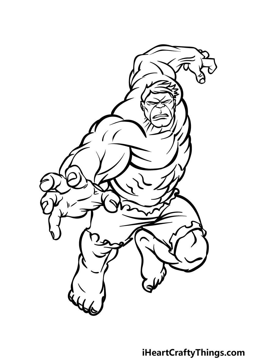 how to draw The Hulk step 5