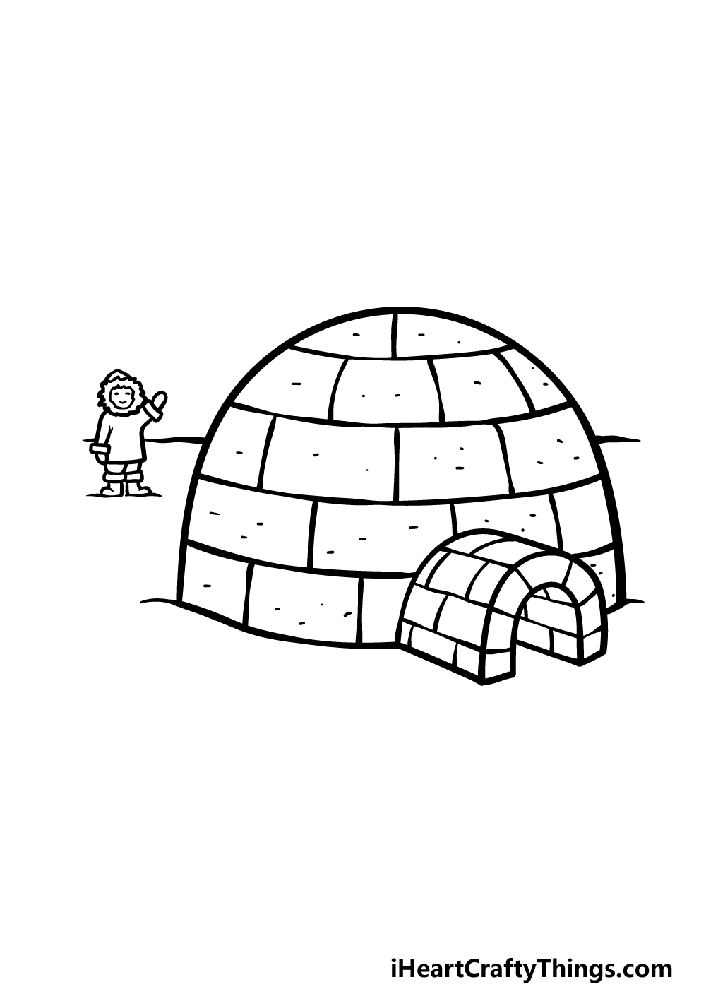 Igloo ice house dome arctic building drawing Vector Image