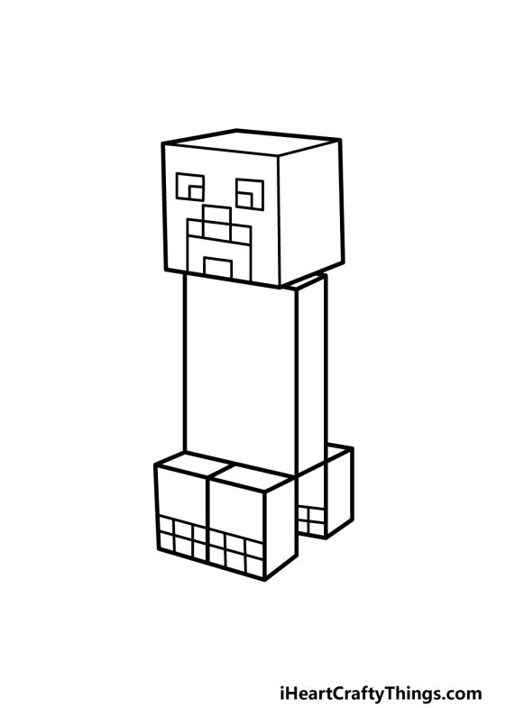 Creeper Drawing - How To Draw A Creeper Step By Step