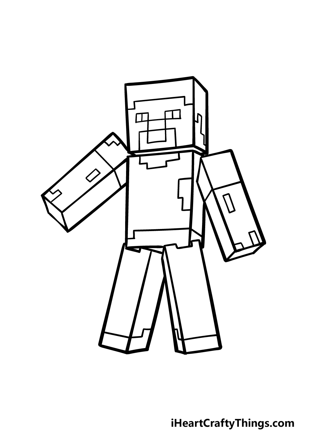 how to draw Steve from Minecraft step 5