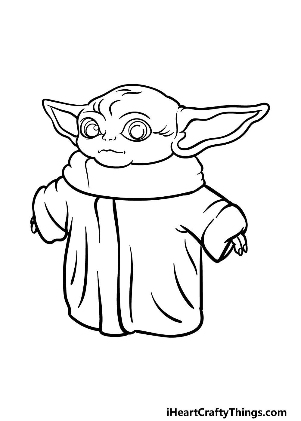 how to draw Baby Yoda step 5