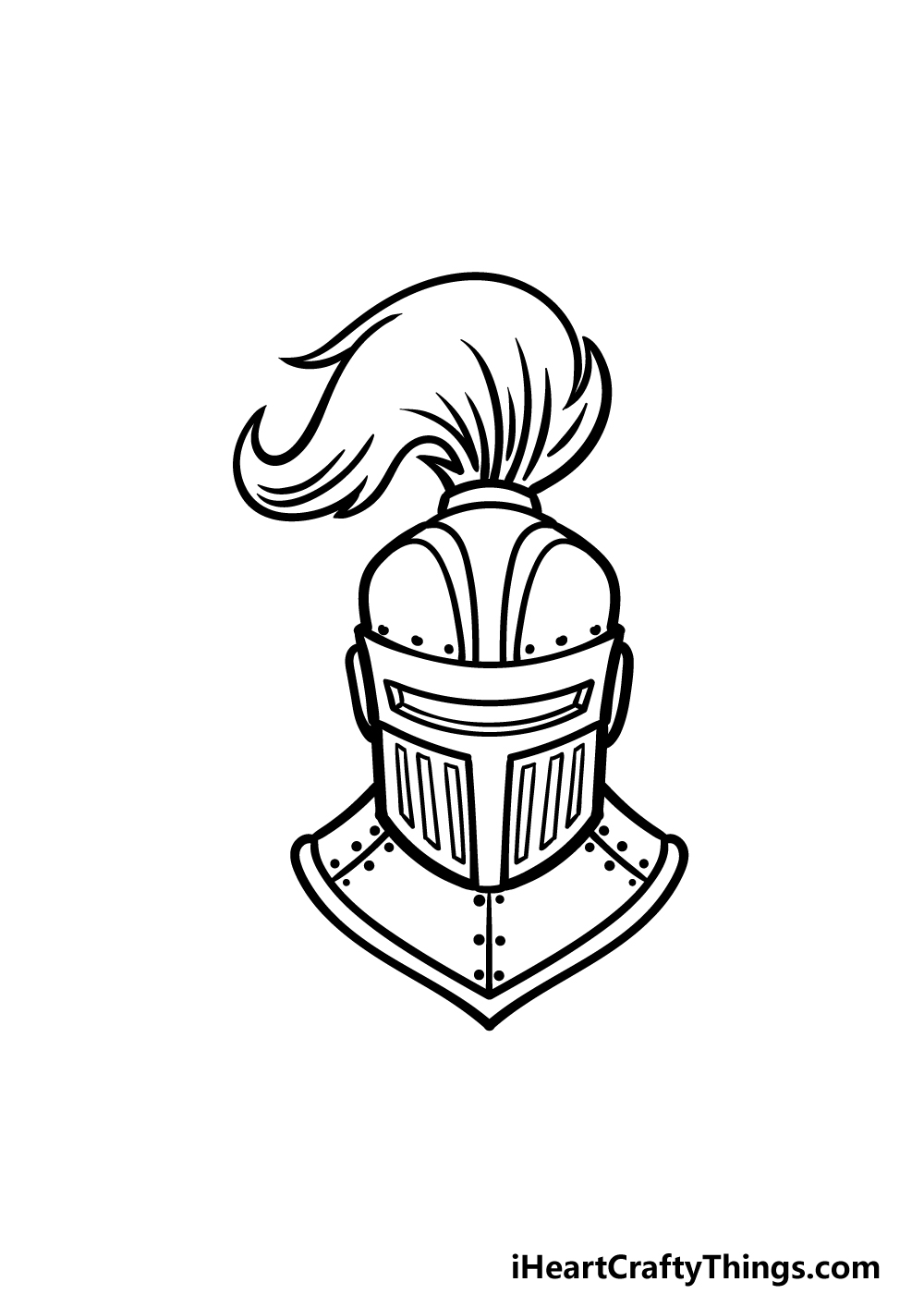 how to draw a Knight’s Helmet step 5