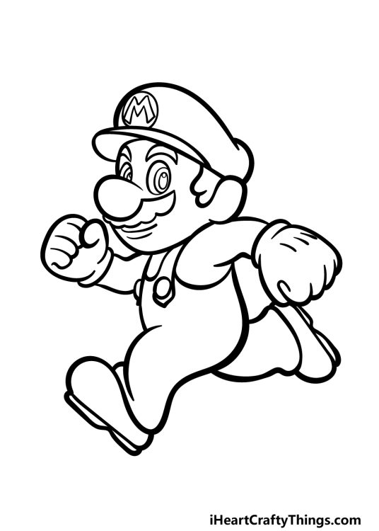 Easy Mario Drawing - How To Draw Mario Step By Step For Kids