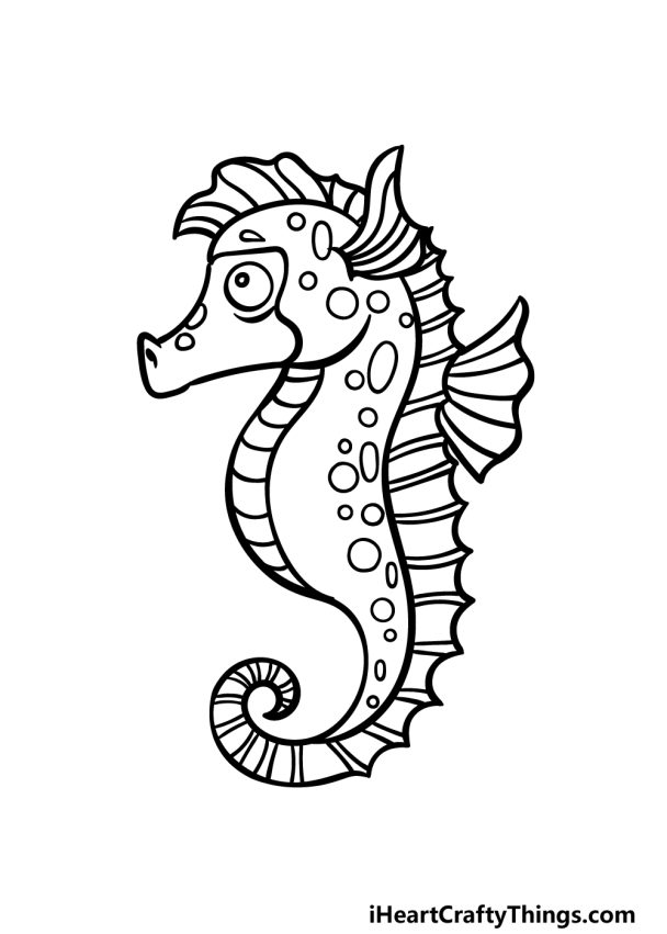 Seahorse Drawing - How To Draw A Seahorse Step By Step