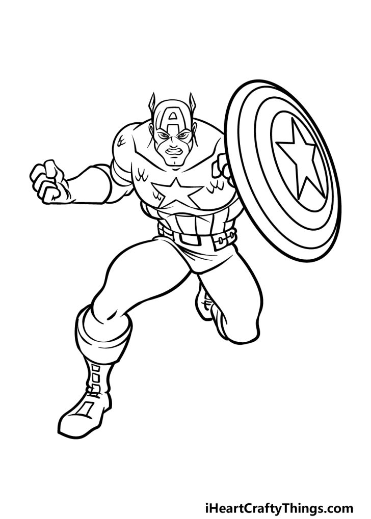 Captain America Drawing - How To Draw Captain America Step By Step