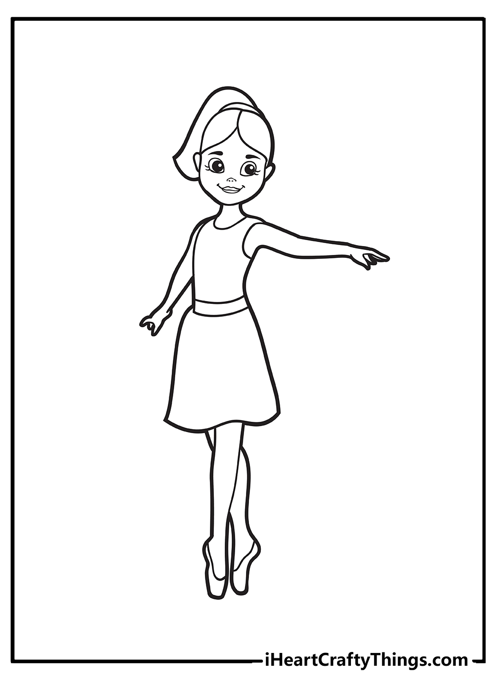 black and white Ballerina pdf free printable