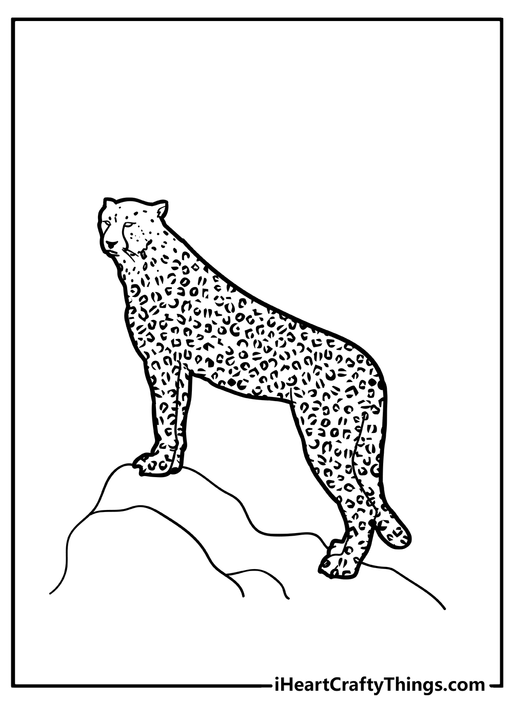 easy Cheetah Coloring Pages for preschoolers free download