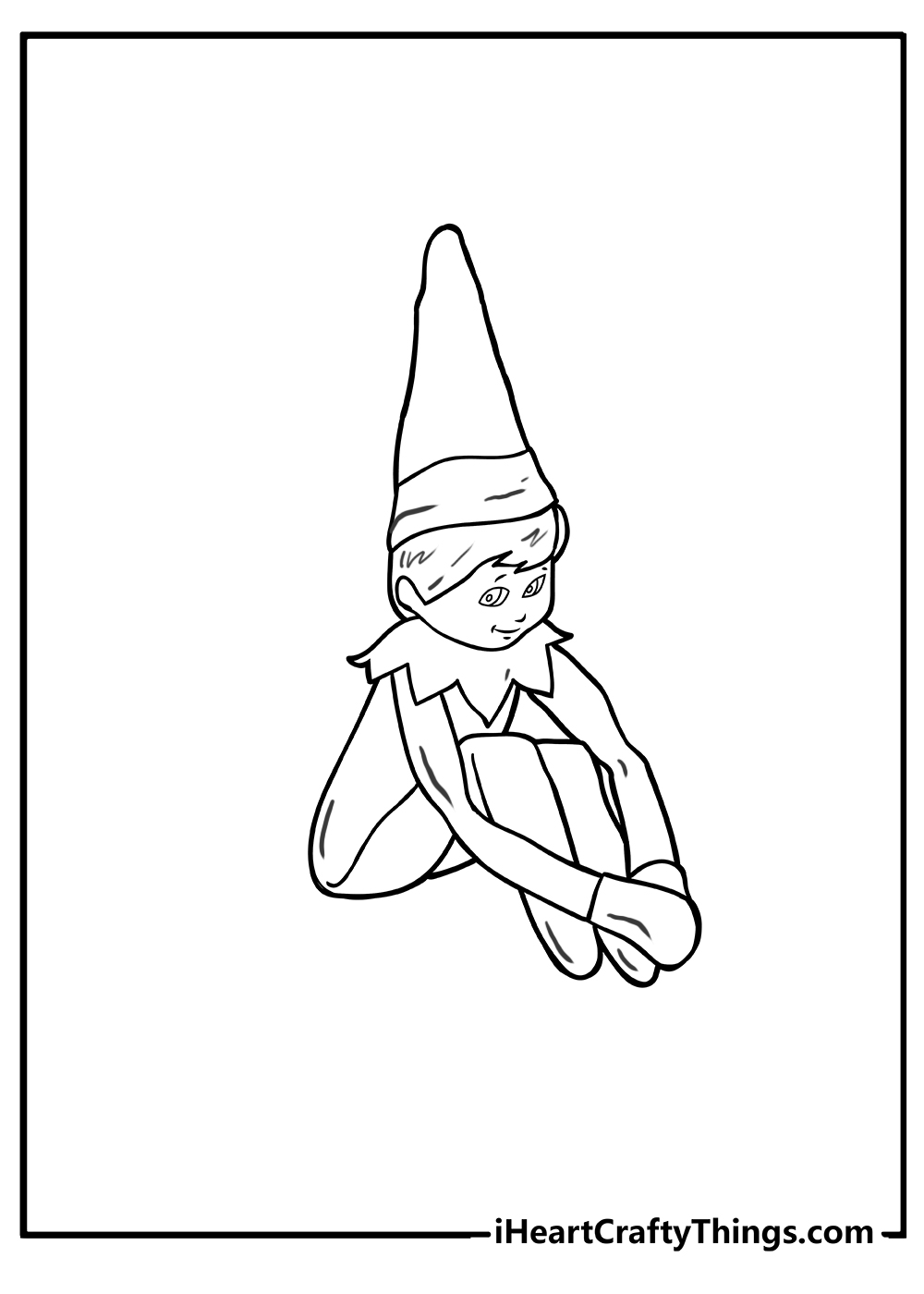Elf on the Shelf Coloring Sheet for children free