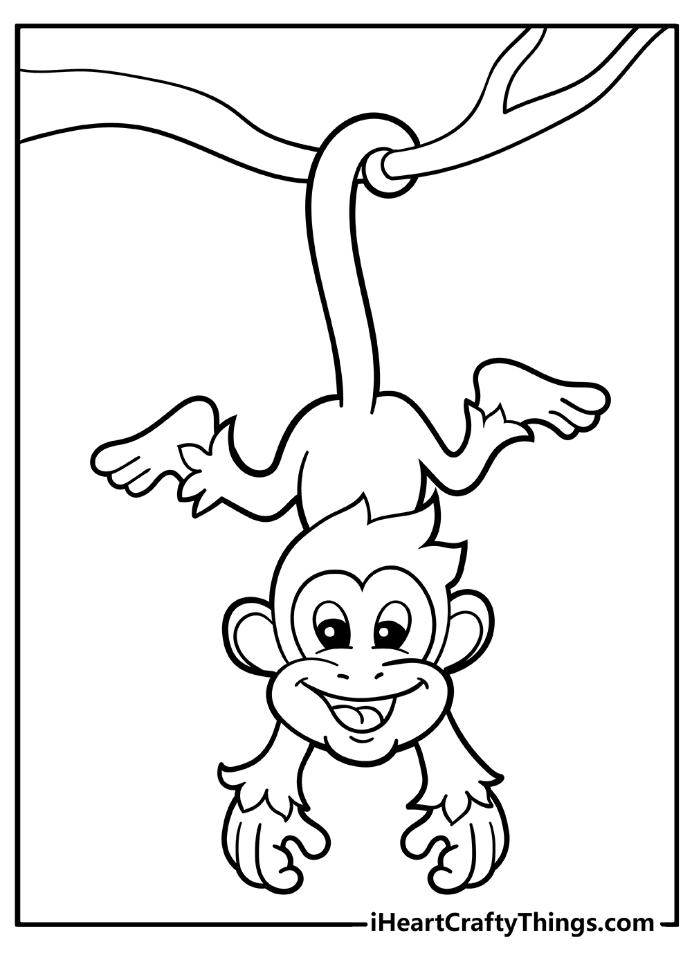 monkey head coloring pages