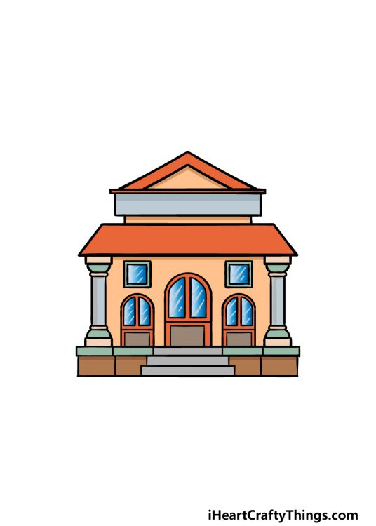 Library Drawing - How To Draw A Library Step By Step