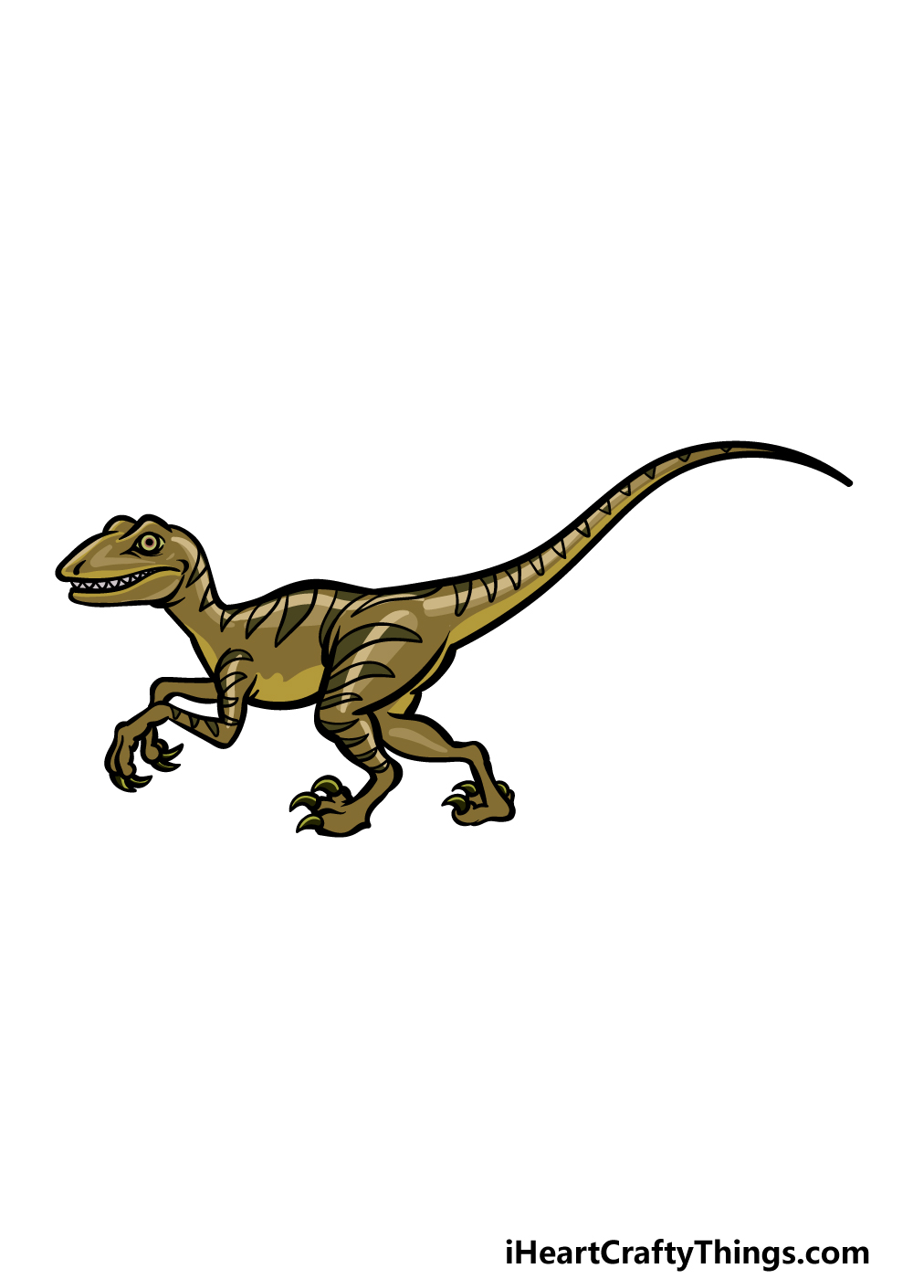 how to draw a Velociraptor step 6