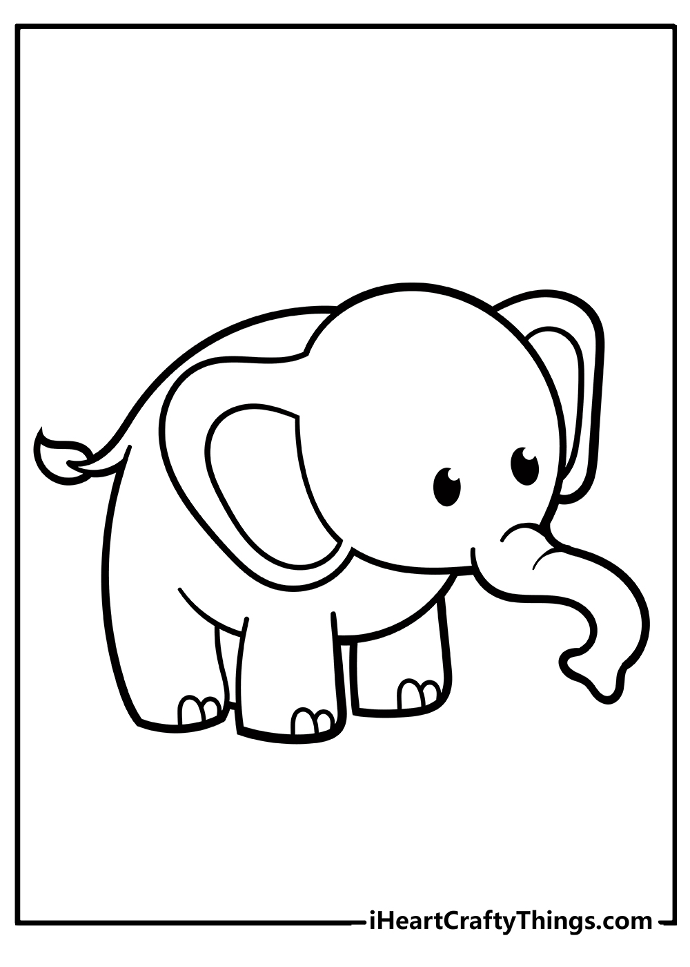 Elephant Coloring Book for kids free printable