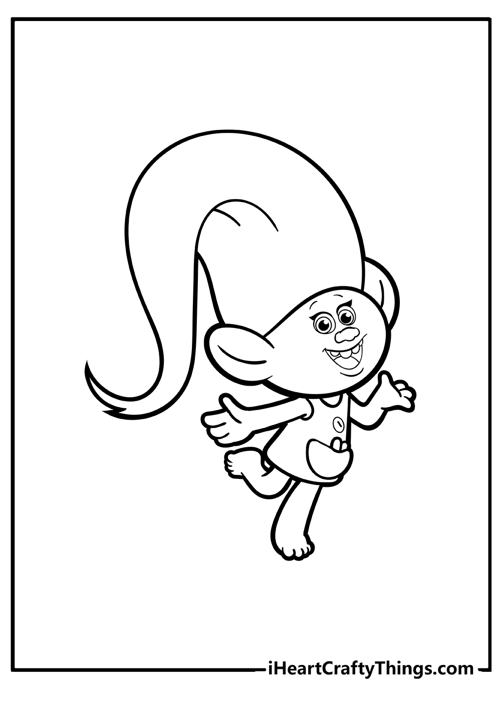 Troll Coloring Book for kids free printable