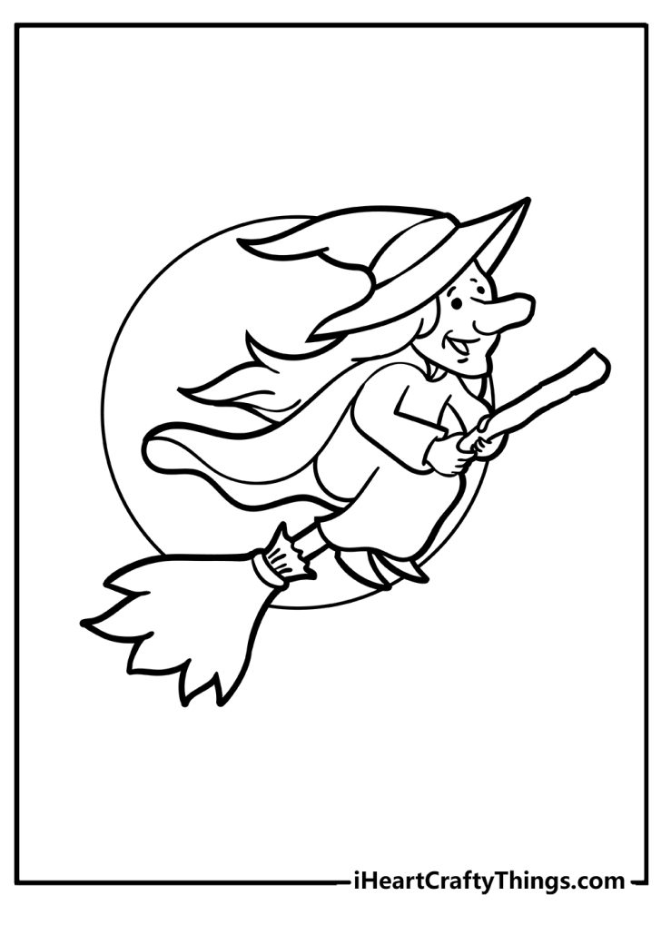 Witch Coloring Pages (100% Free Printables)