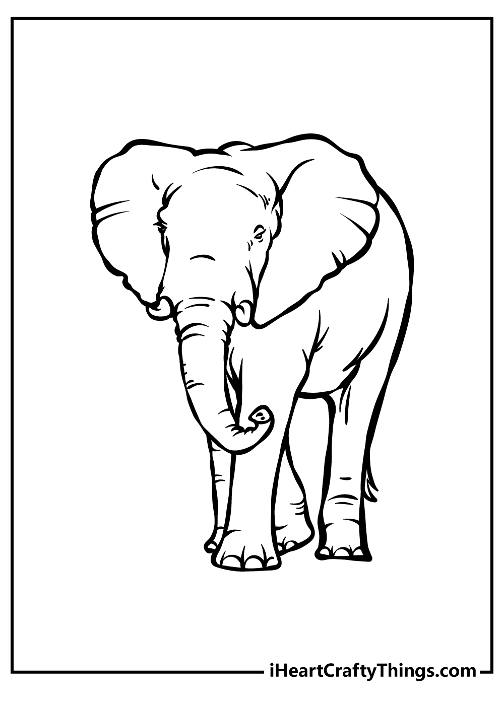 Elephant Sketchbook for Kids ages 4-8 Blank Paper for Drawing.