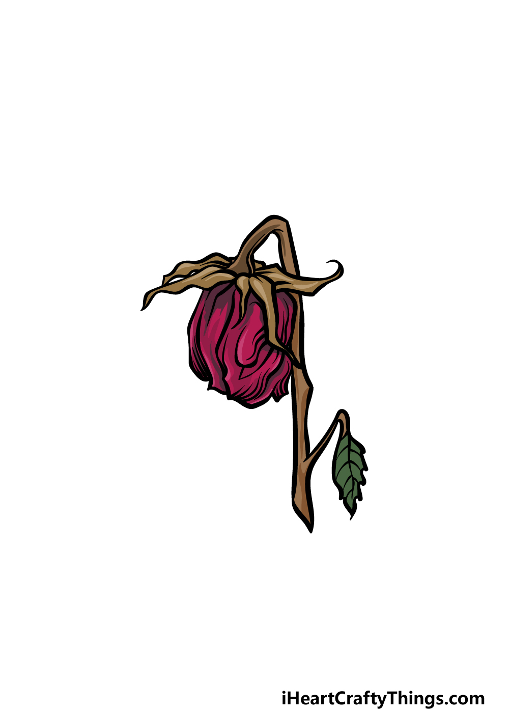 how to draw a dead flower step 6