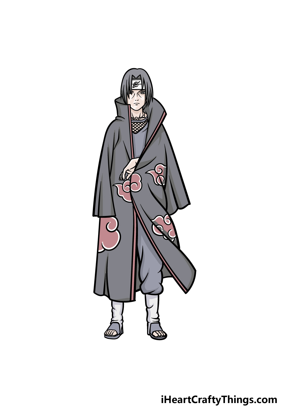 How to Draw Itachi Uchiha from Naruto (Naruto) Step by Step