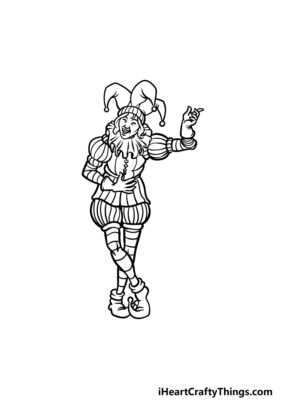 how to draw a Jester step 6