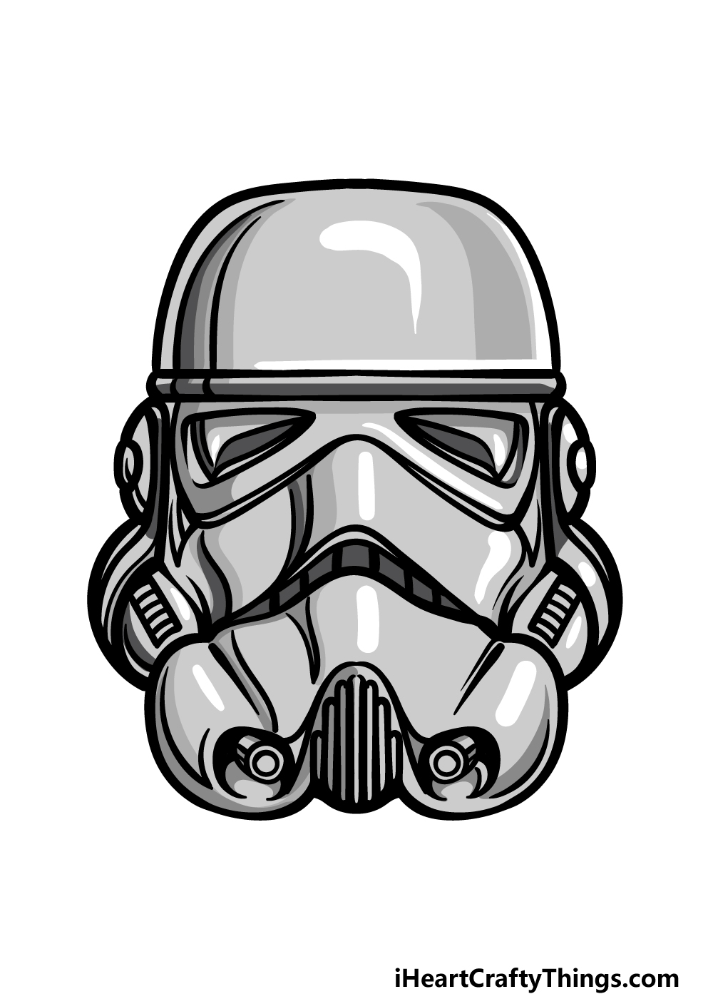 how to draw a Stormtrooper Helmet step 6