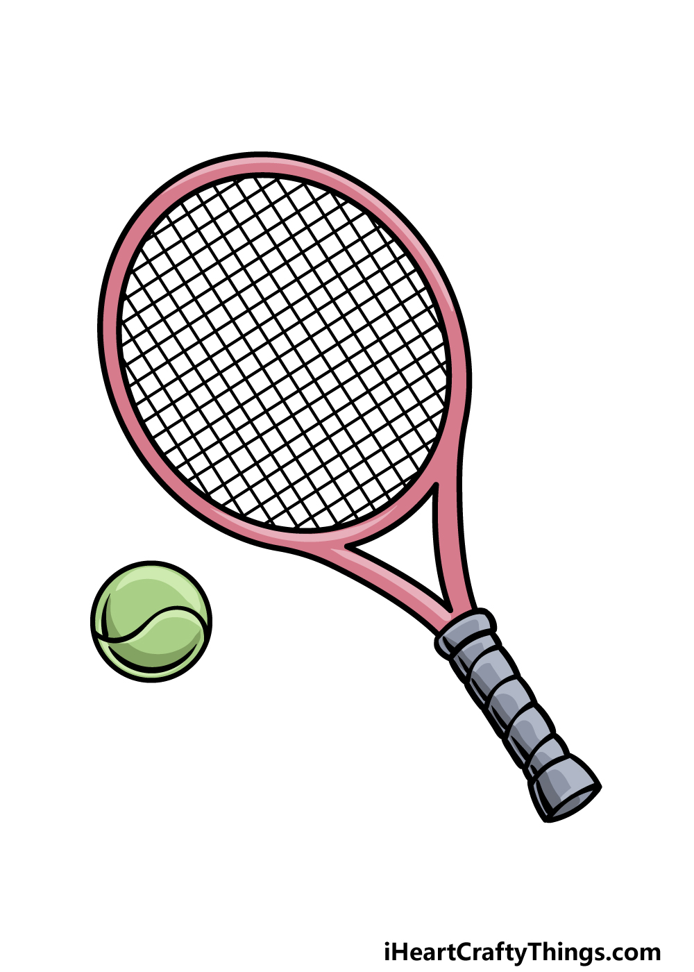 how to draw a Tennis Racket step 6